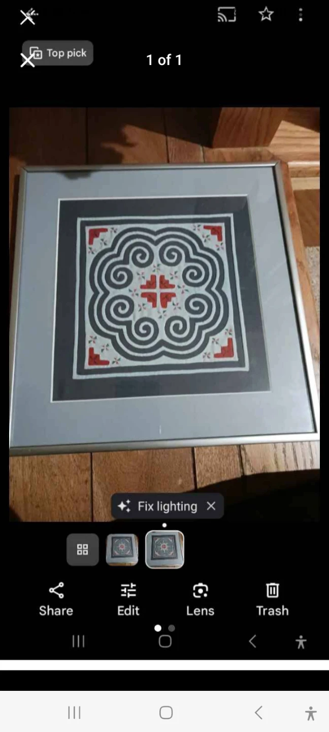 Framed Textile Art Piece