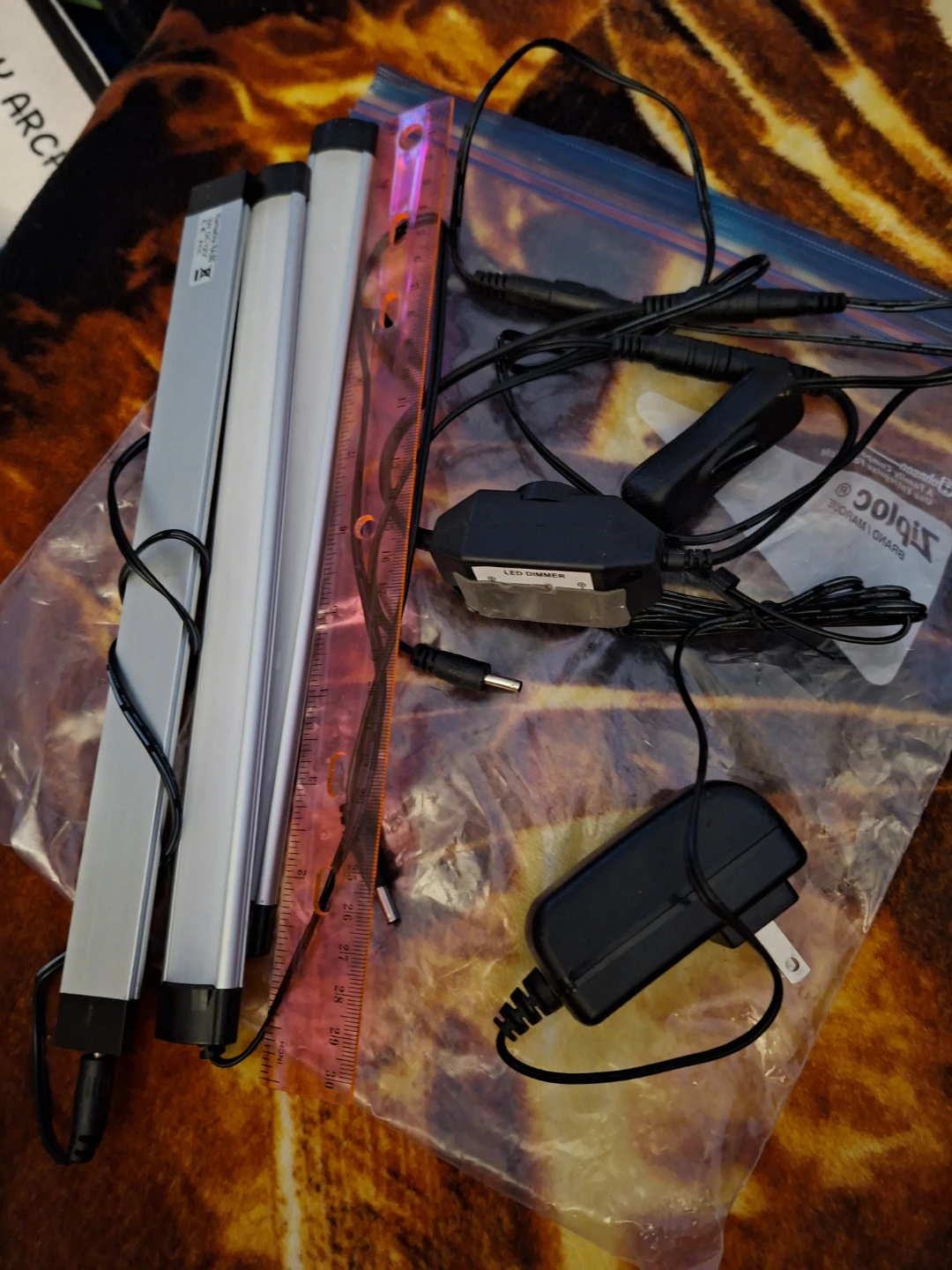 LED Strip Lights Set with Dimmer and Power Adapter