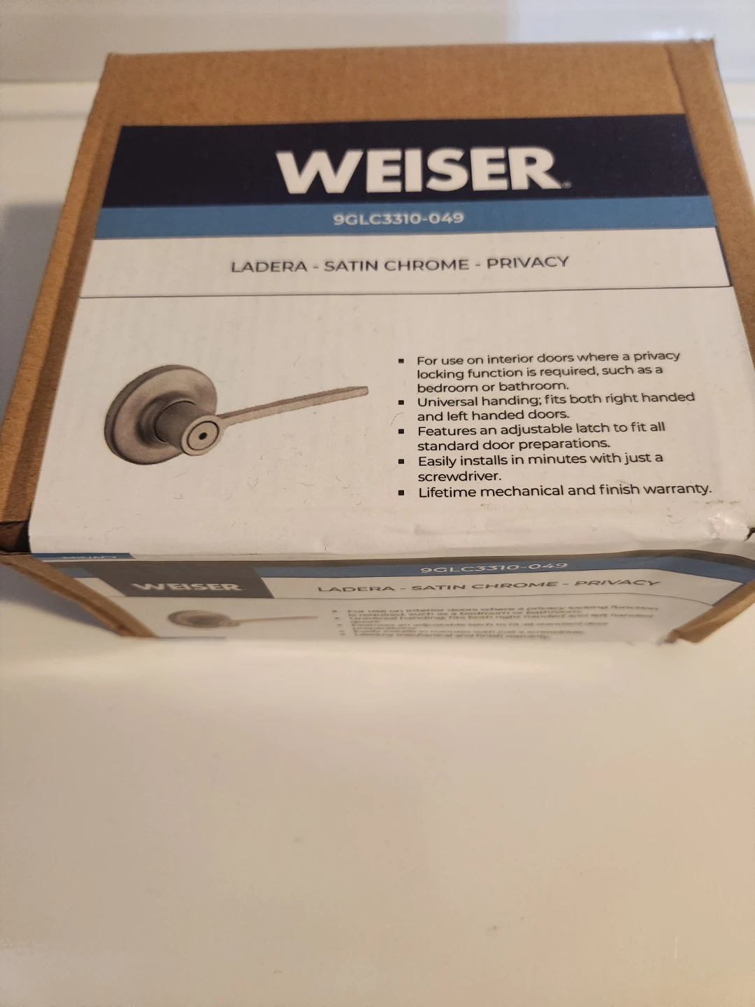 Weiser Ladera Satin Chrome Privacy Door Lever