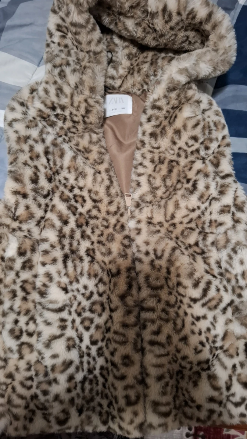 Zara Faux Fur Leopard Print Vest - Size 9-10