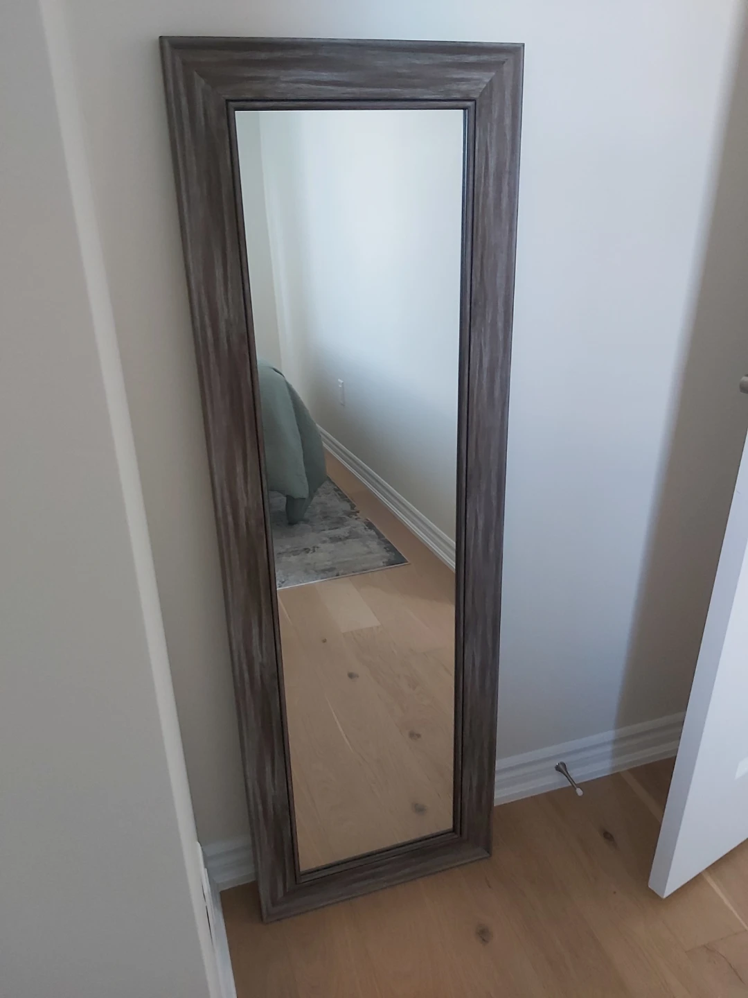 Tall Floor Mirror with Grey/Taupe Frame