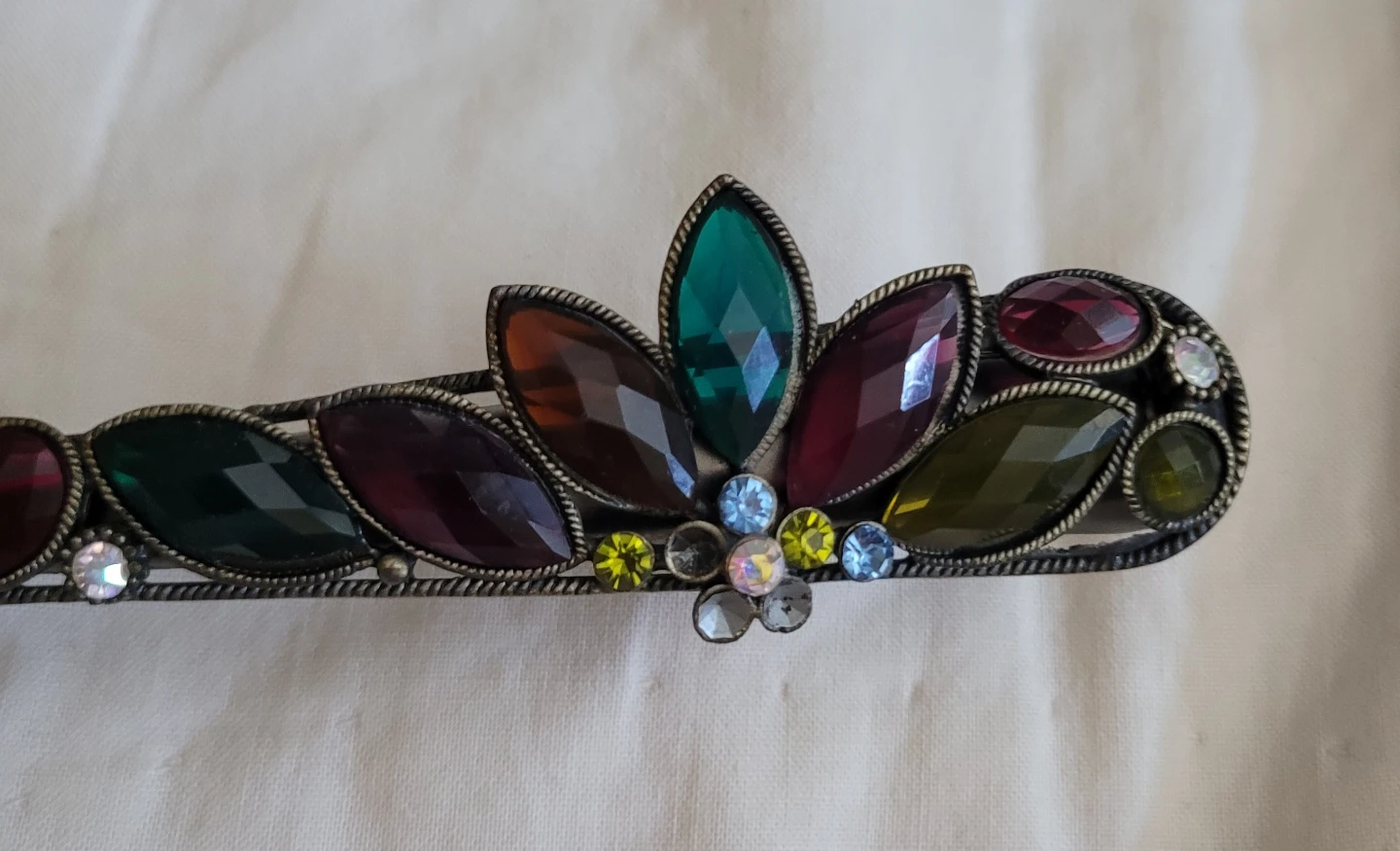 Decorative Hair Clip with Colorful Gems - photo 5