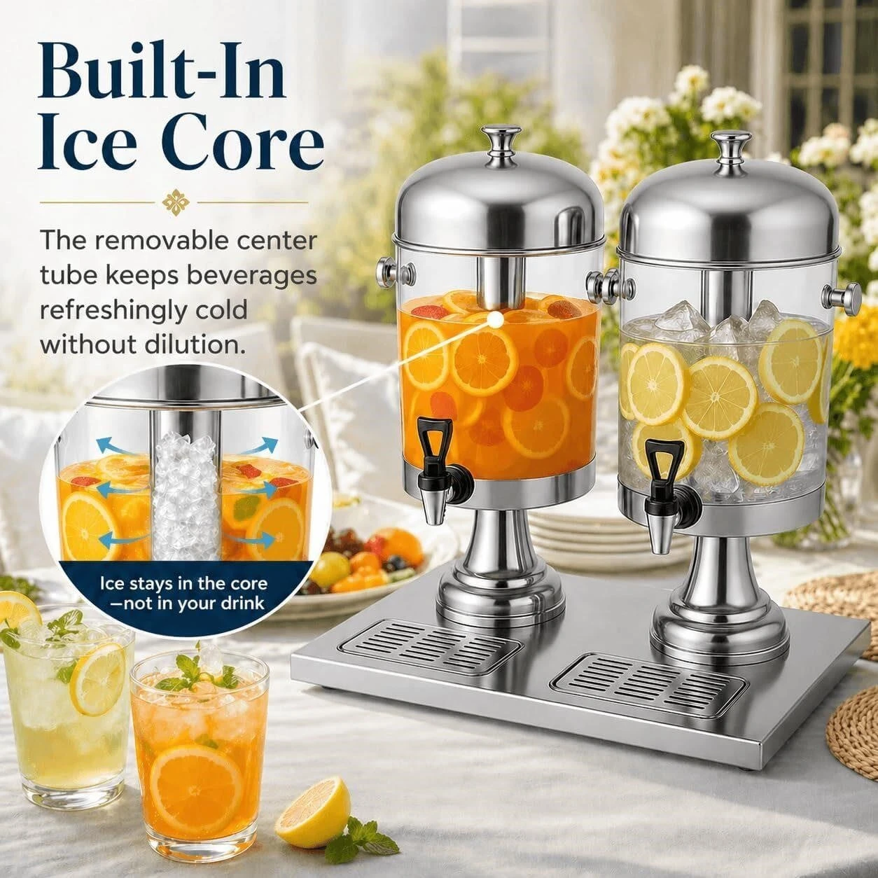Beverage Dispenser with Ice Core