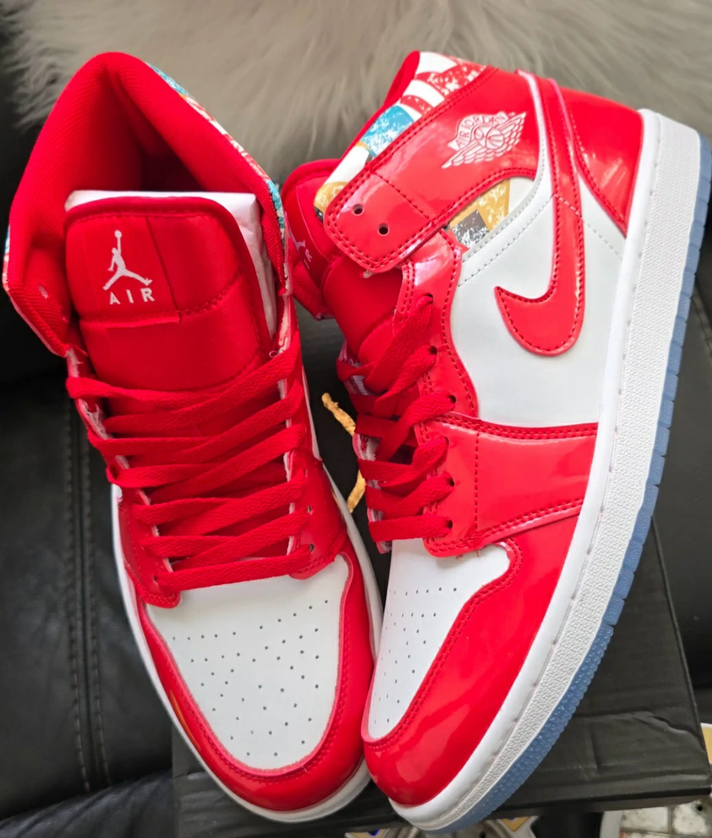 Brand new Jordan 1 Mid Red White Sneakers