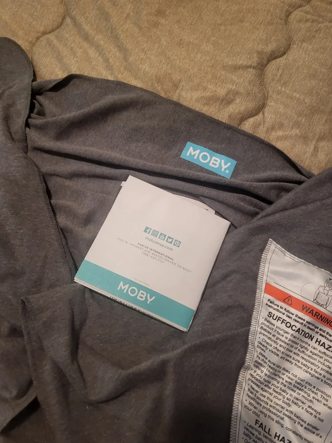 Moby Wrap Baby Carrier - Grey - photo 3