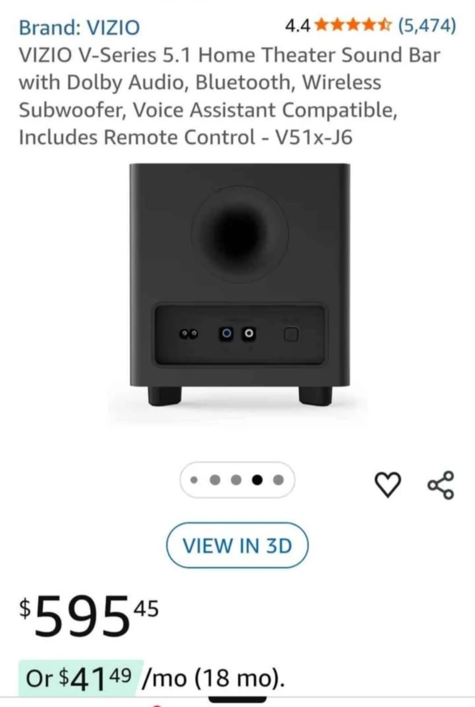 VIZIO V-Series 5.1 Home Theater Sound Bar - photo 5