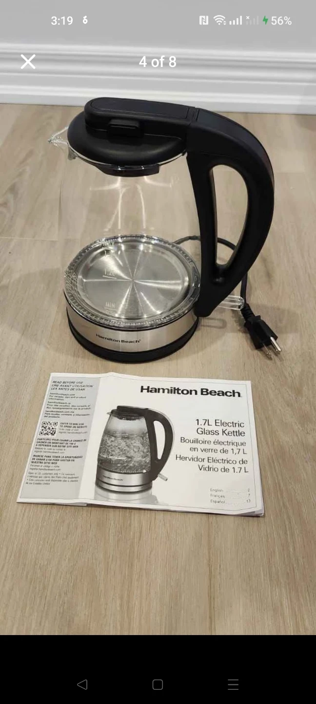 Hamilton Beach 1.7L Glass Electric Kettle - photo 4