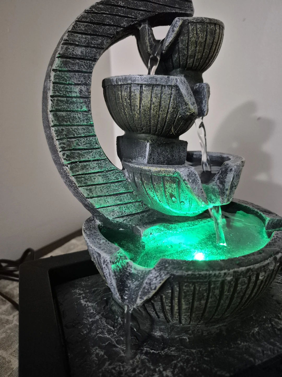 Tiered Tabletop Water Fountain with LED Lights - photo 4