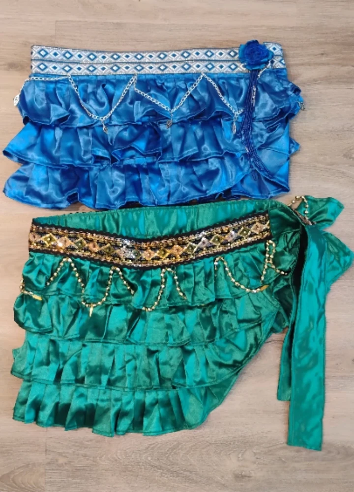 Satin fabric dance hip scarf