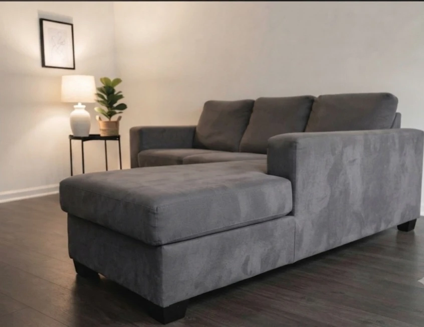 ​Grey L-Shaped Sectional Sofa