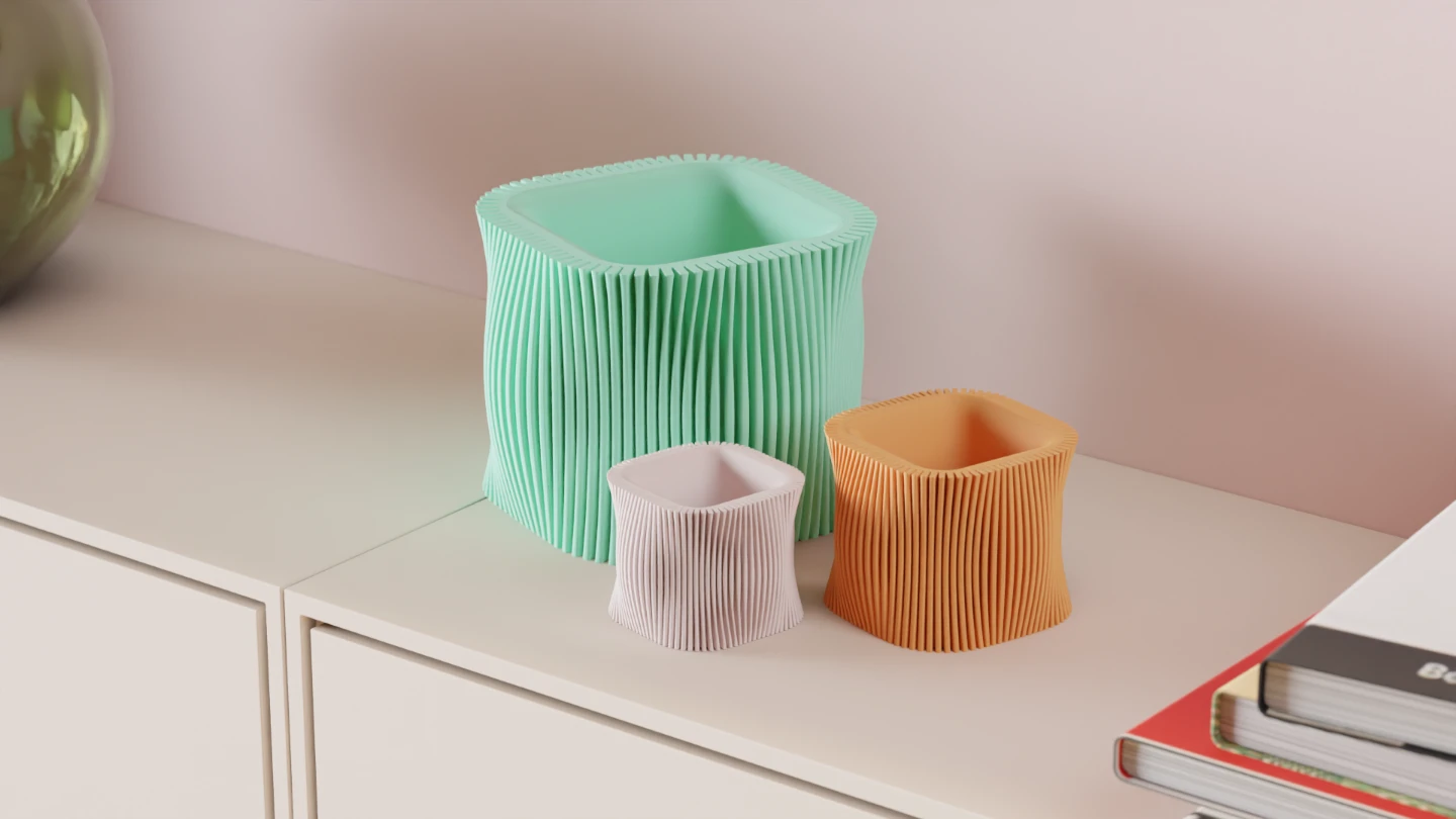 Wavy modern plant pot - photo 2