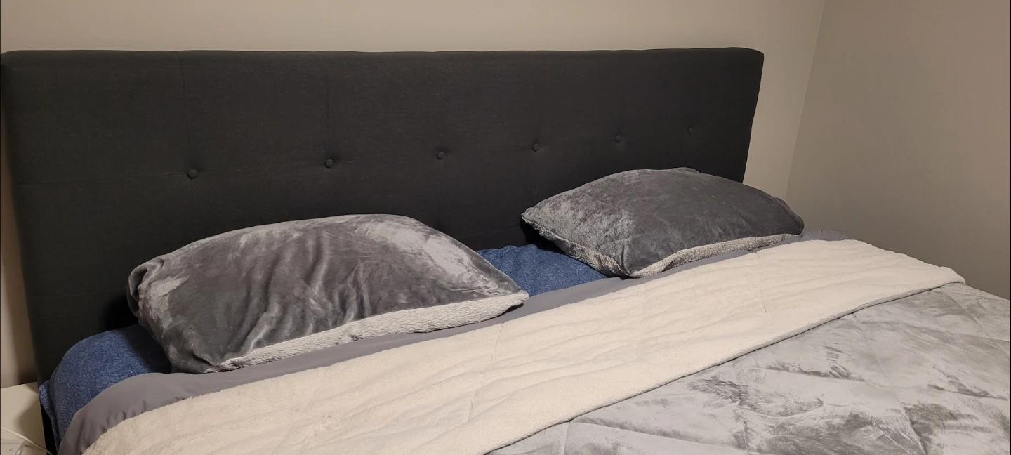 King size upholstered  Bed Frame with headboard and slats