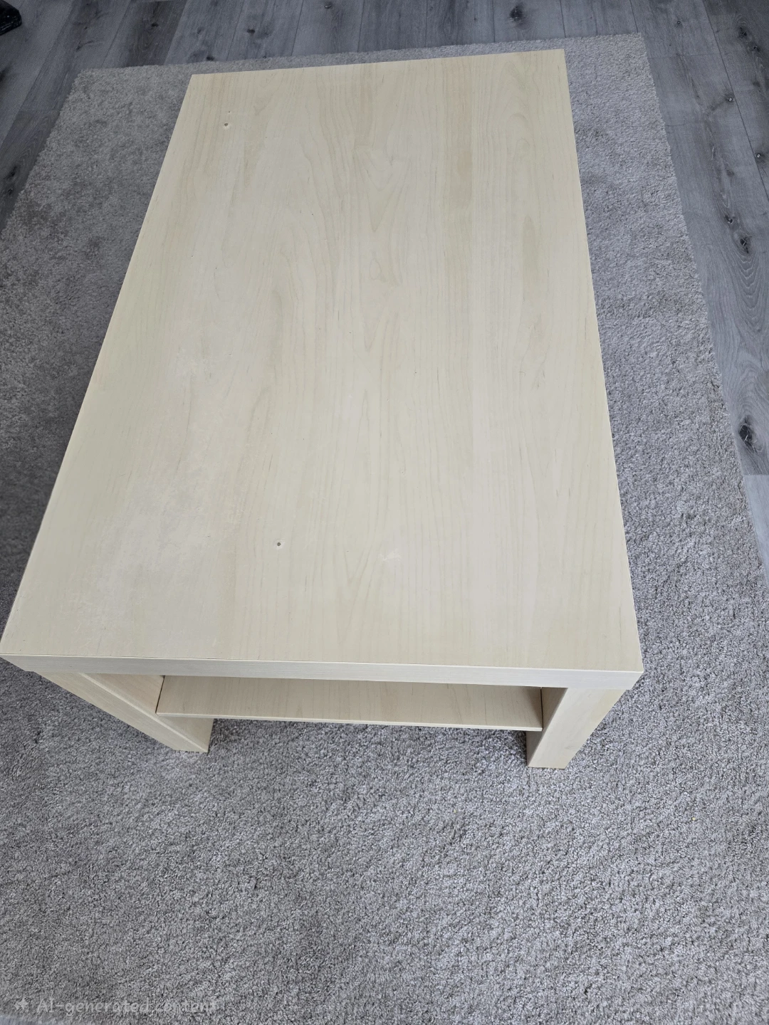 Light Wood Coffee Table with Shelf