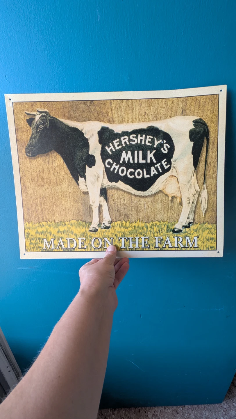 Hershey's Milk Choc metal Vintage Style Sign