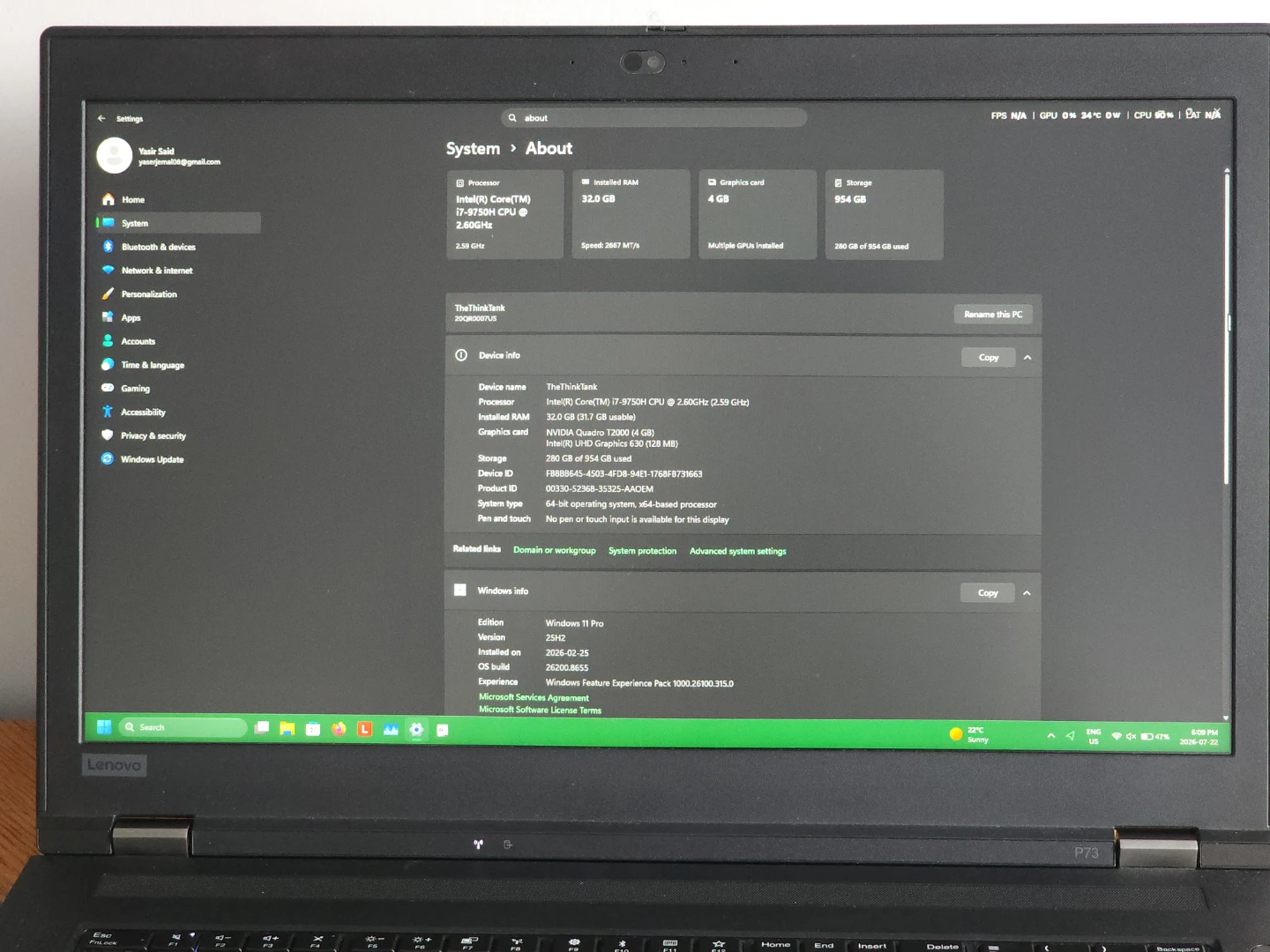 Lenovo ThinkPad P73 Laptop with free carrying bag. - photo 4