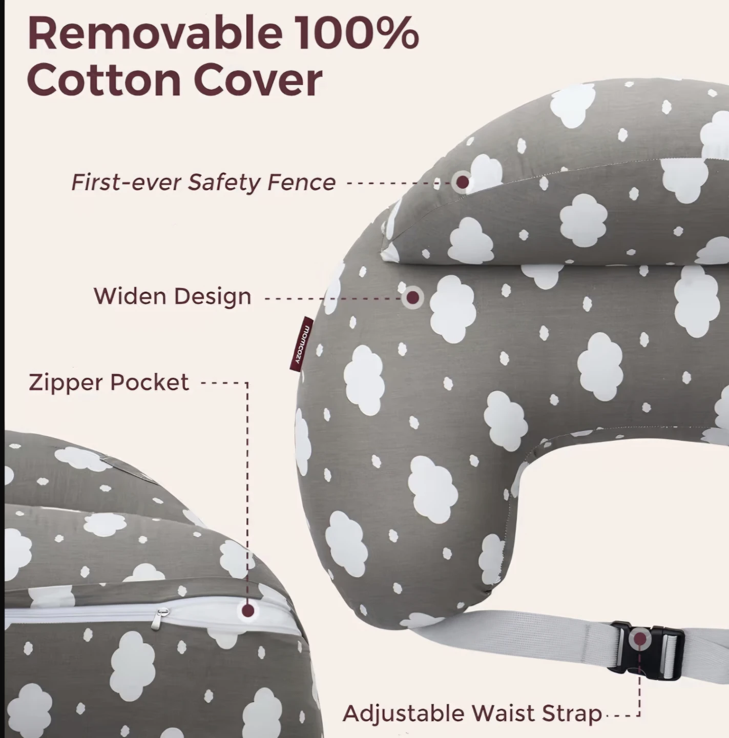 Momcozy Nursing Pillow with Adjustable Waist Strap - photo 2