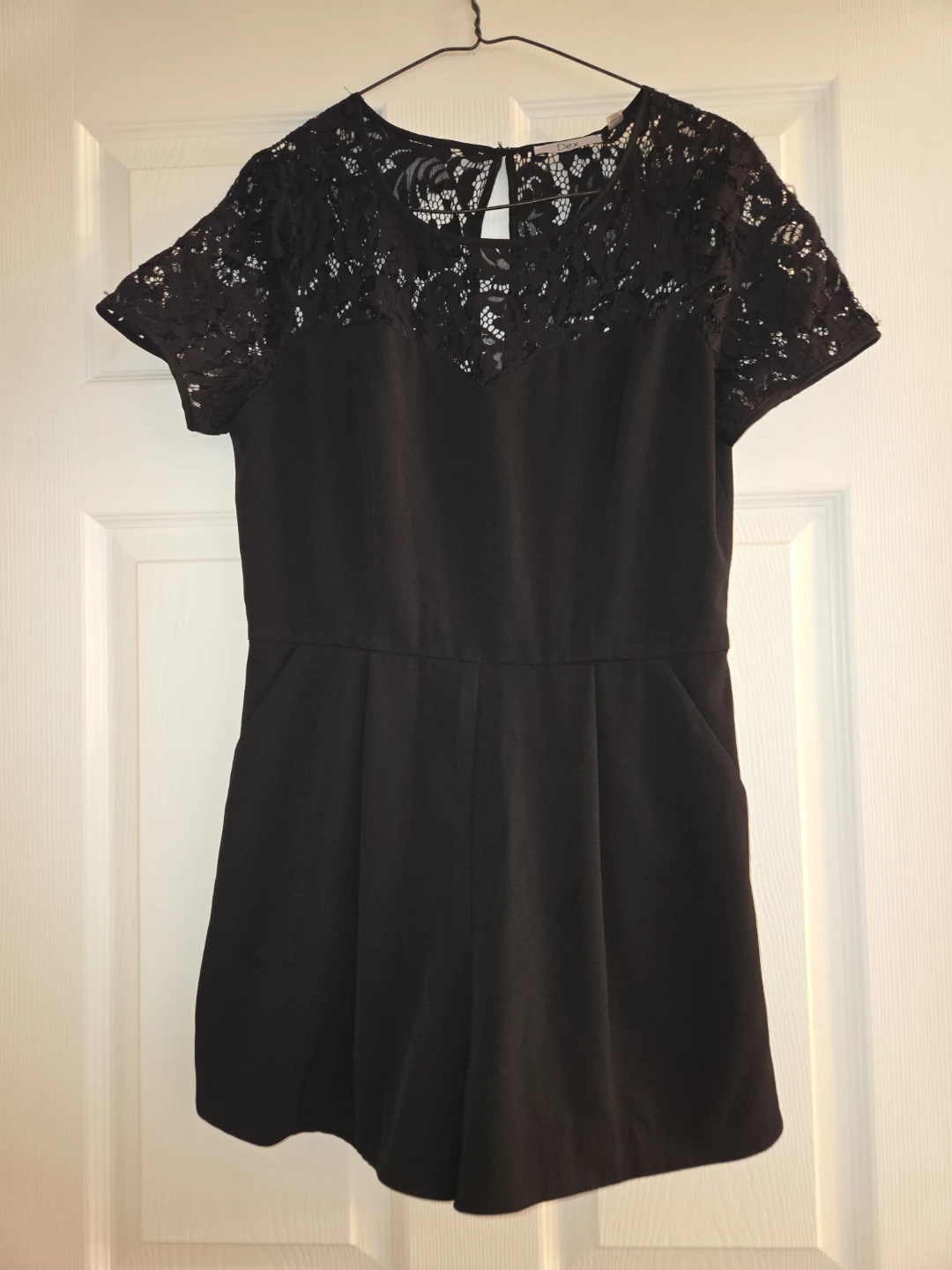 Black Lace Shorts Jumpsuit