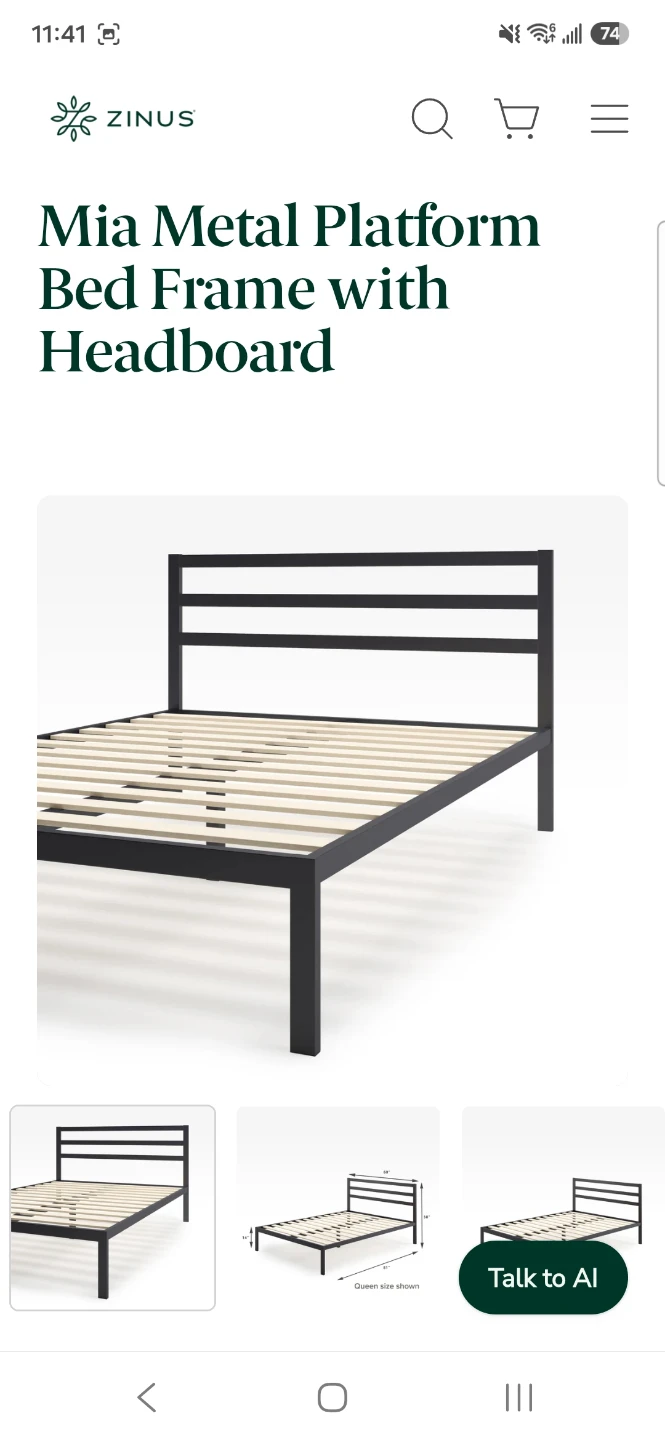 Zinus Mia Metal Platform Bed Frame with Headboard - photo 3