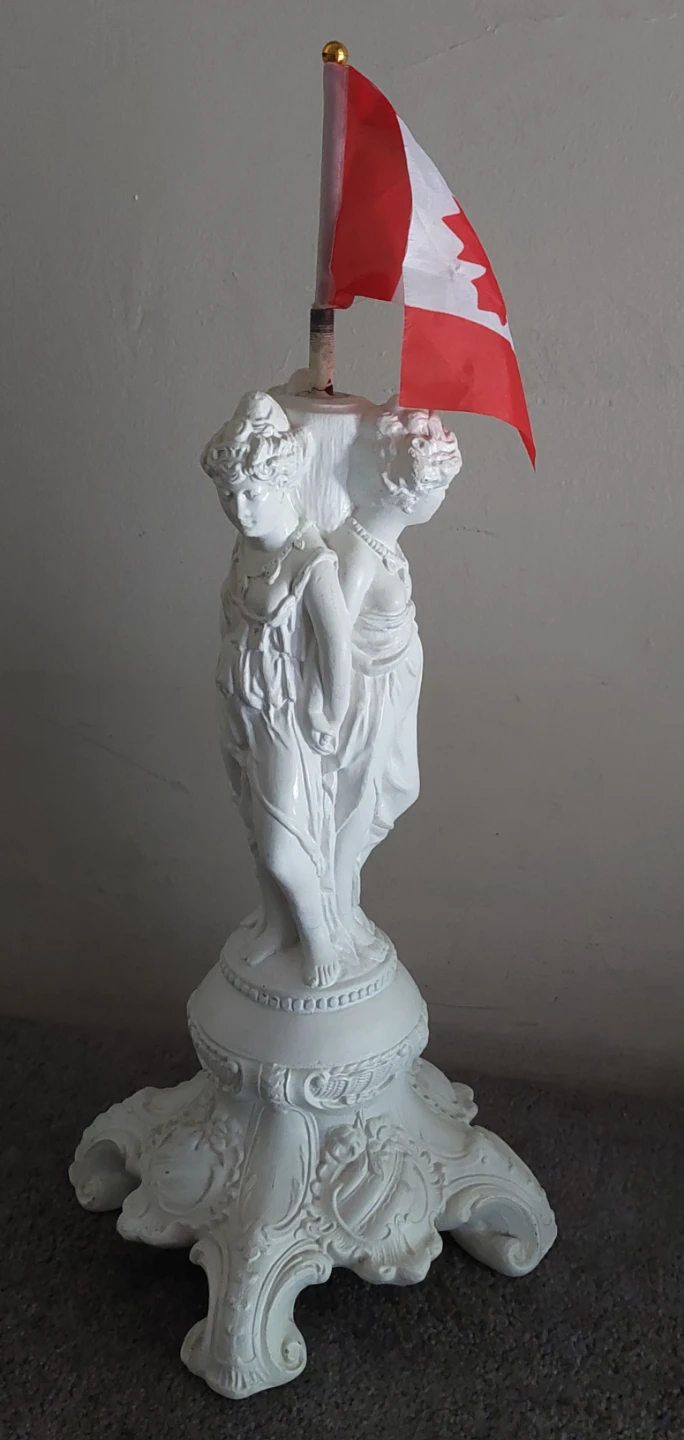 White Decorative Statue with Canadian Flag - photo 2