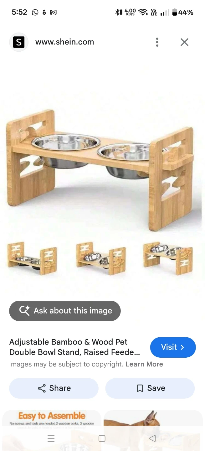 Adjustable Bamboo Pet Feeder Stand with Stainless Steel Bowls - photo 3