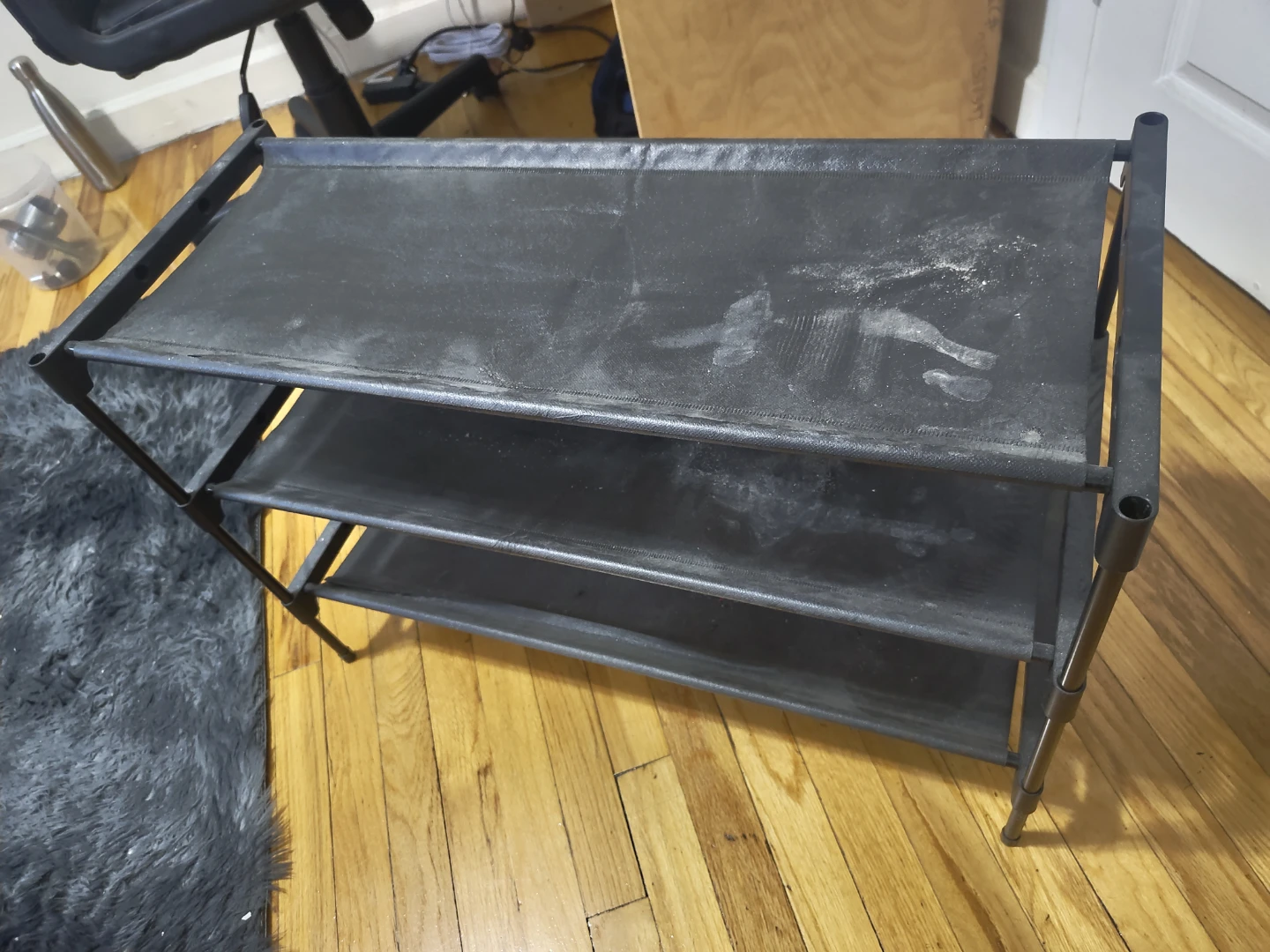 3-Tier Black Fabric Shoe Stand - photo 2