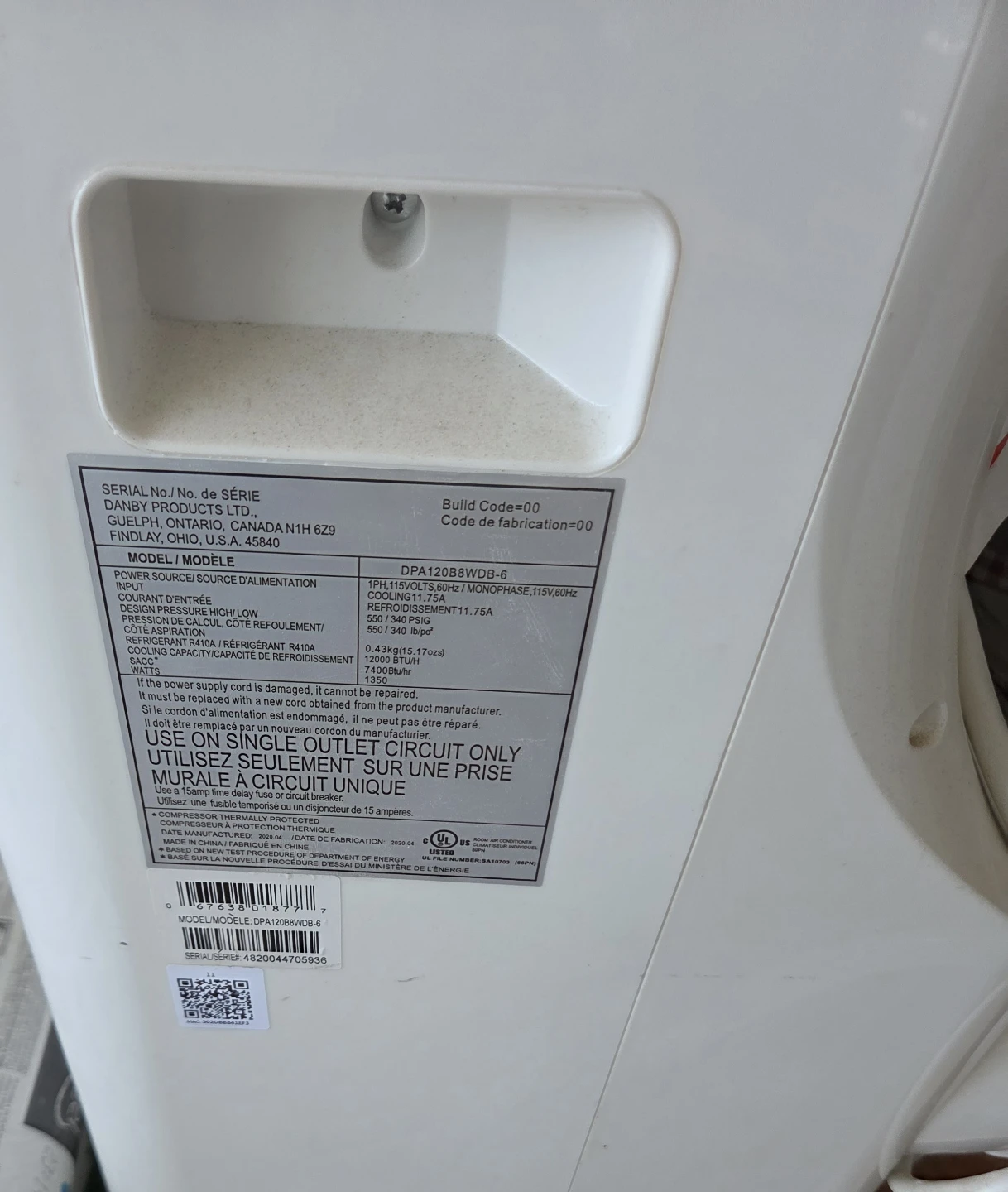 12,000 BTU, Portable Danby Air Condition - photo 2