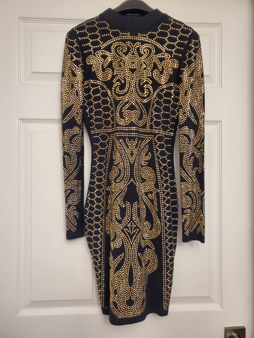 Chelsea Black Embellished Long Sleeve Mini Dress - photo 3