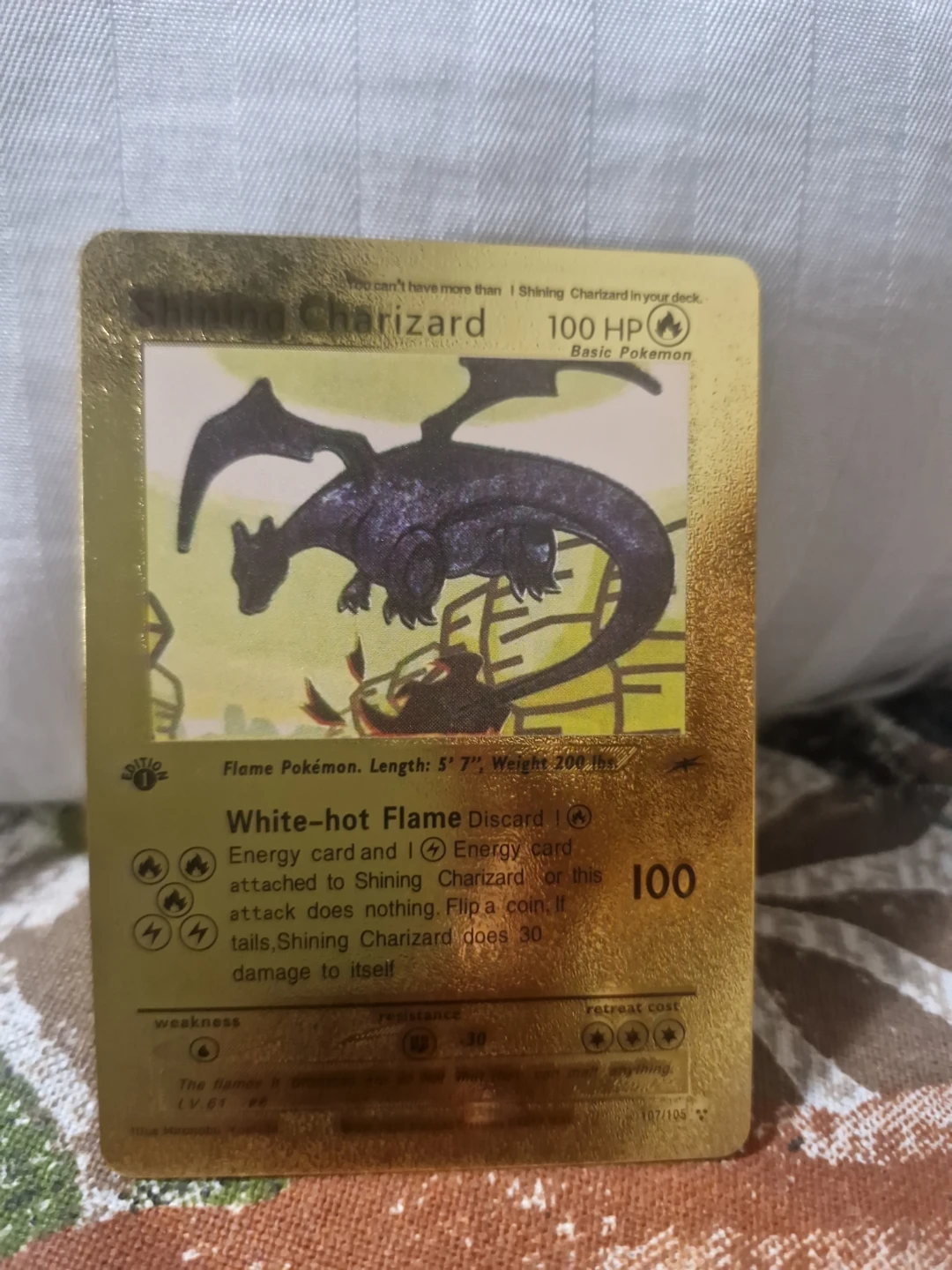 Shining Charizard Gold Metal Pokemon Card - photo 3