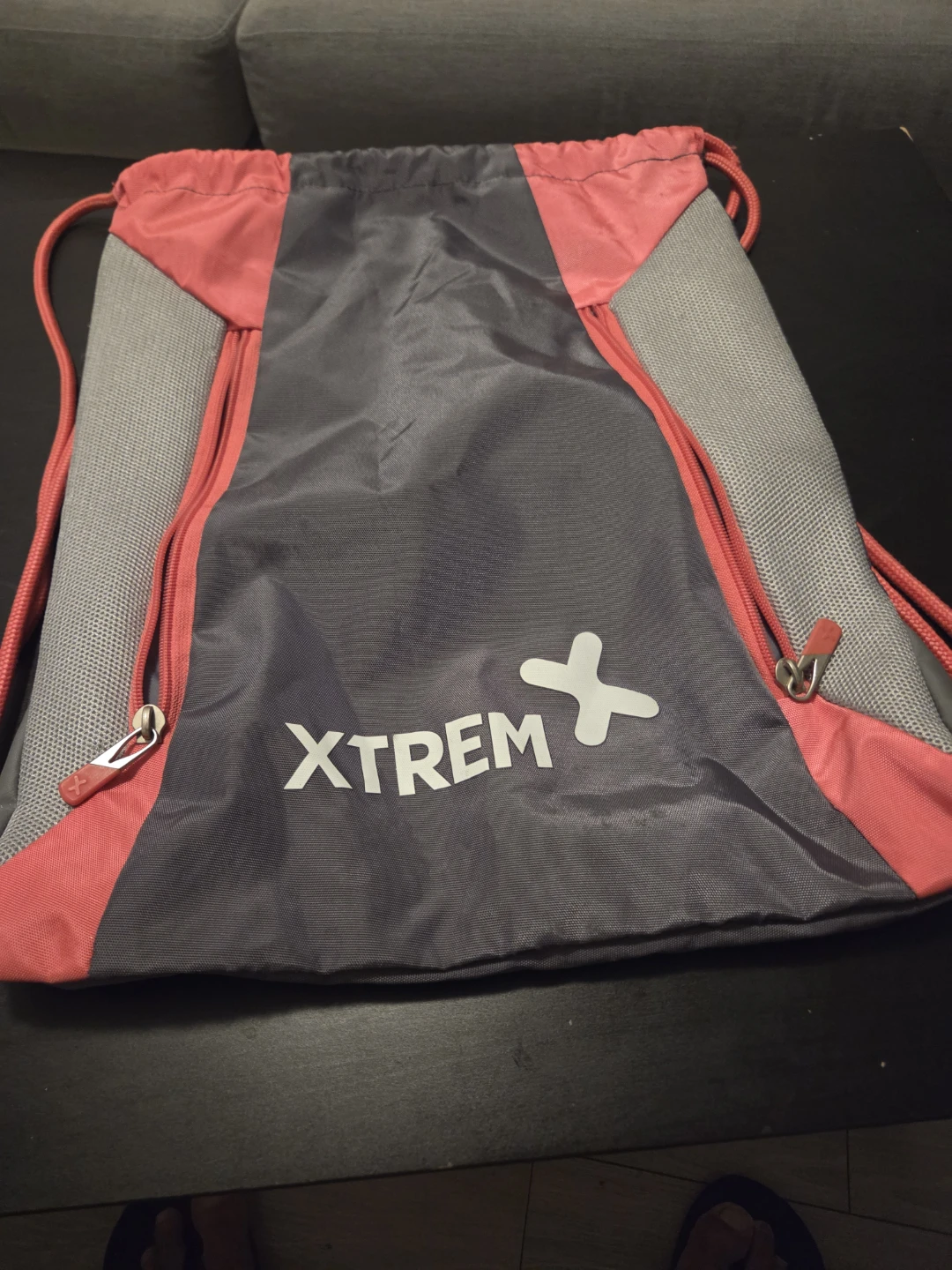 XTREM Drawstring Bag - Grey/Pink