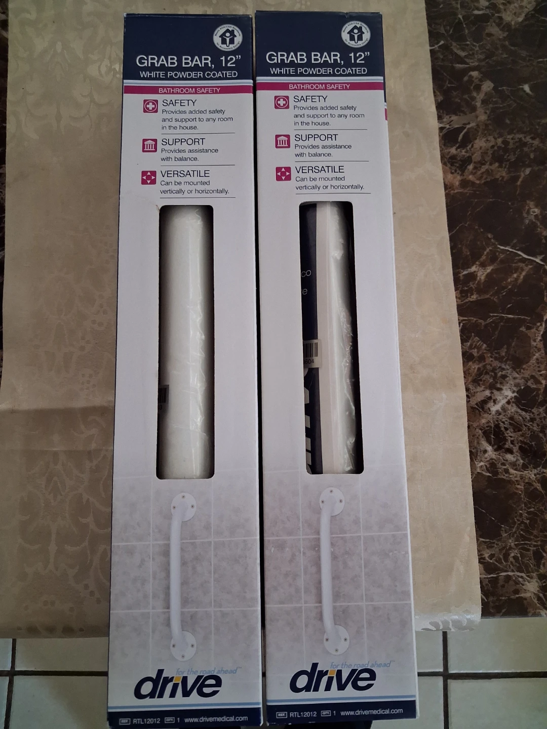 Drive Grab Bar 12" White Powder Coated (2 Pack)