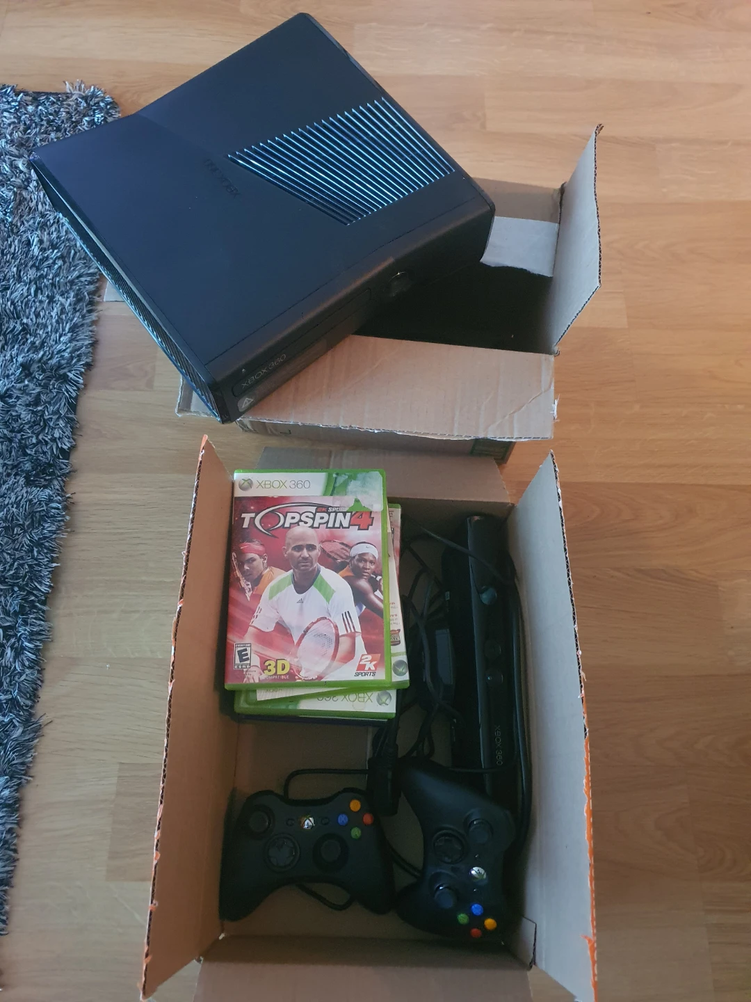 Xbox 360 Console with Games and Controllers