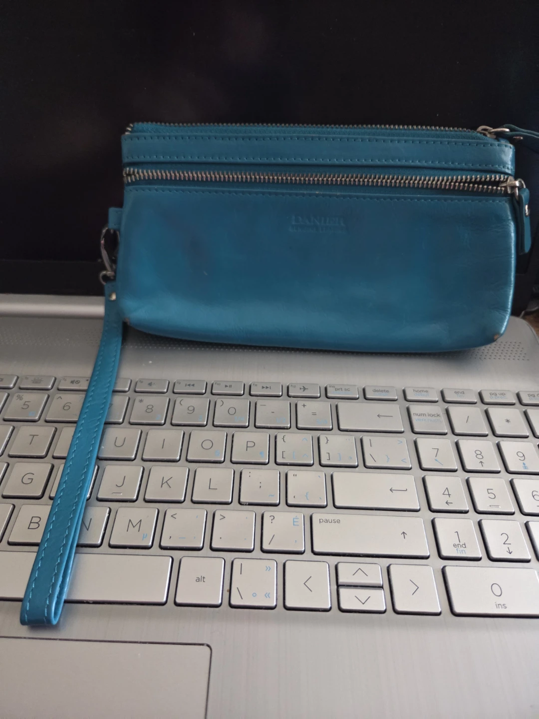 Danner Teal Leather Wristlet