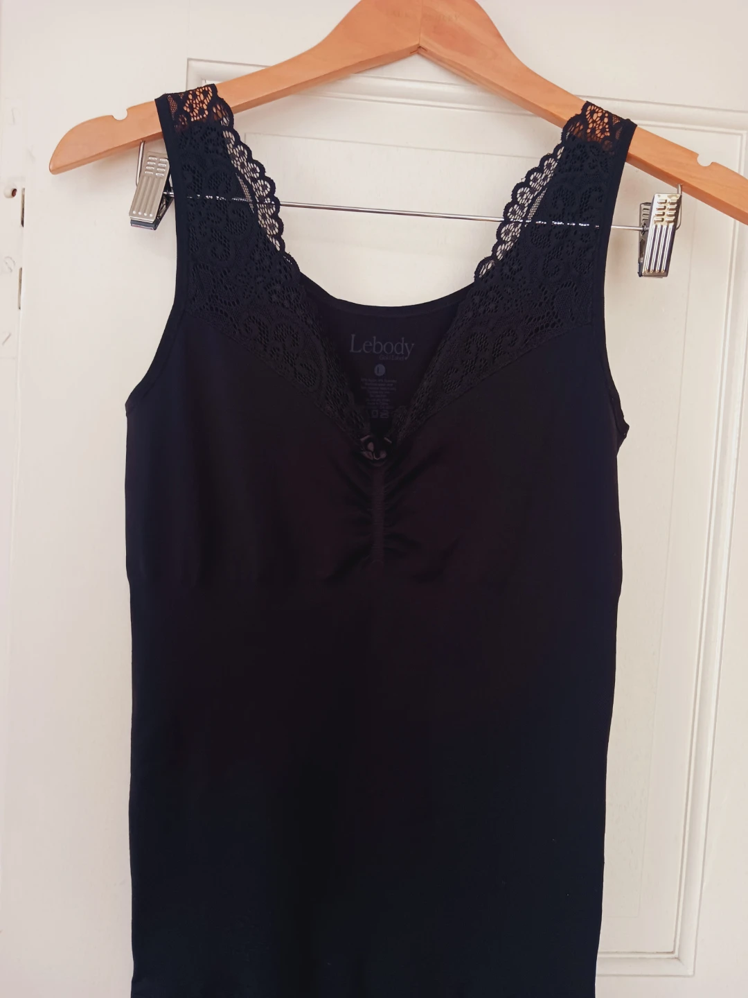 New !! Lebody Sculpting Black Lace Trim Body Shaping Camisole