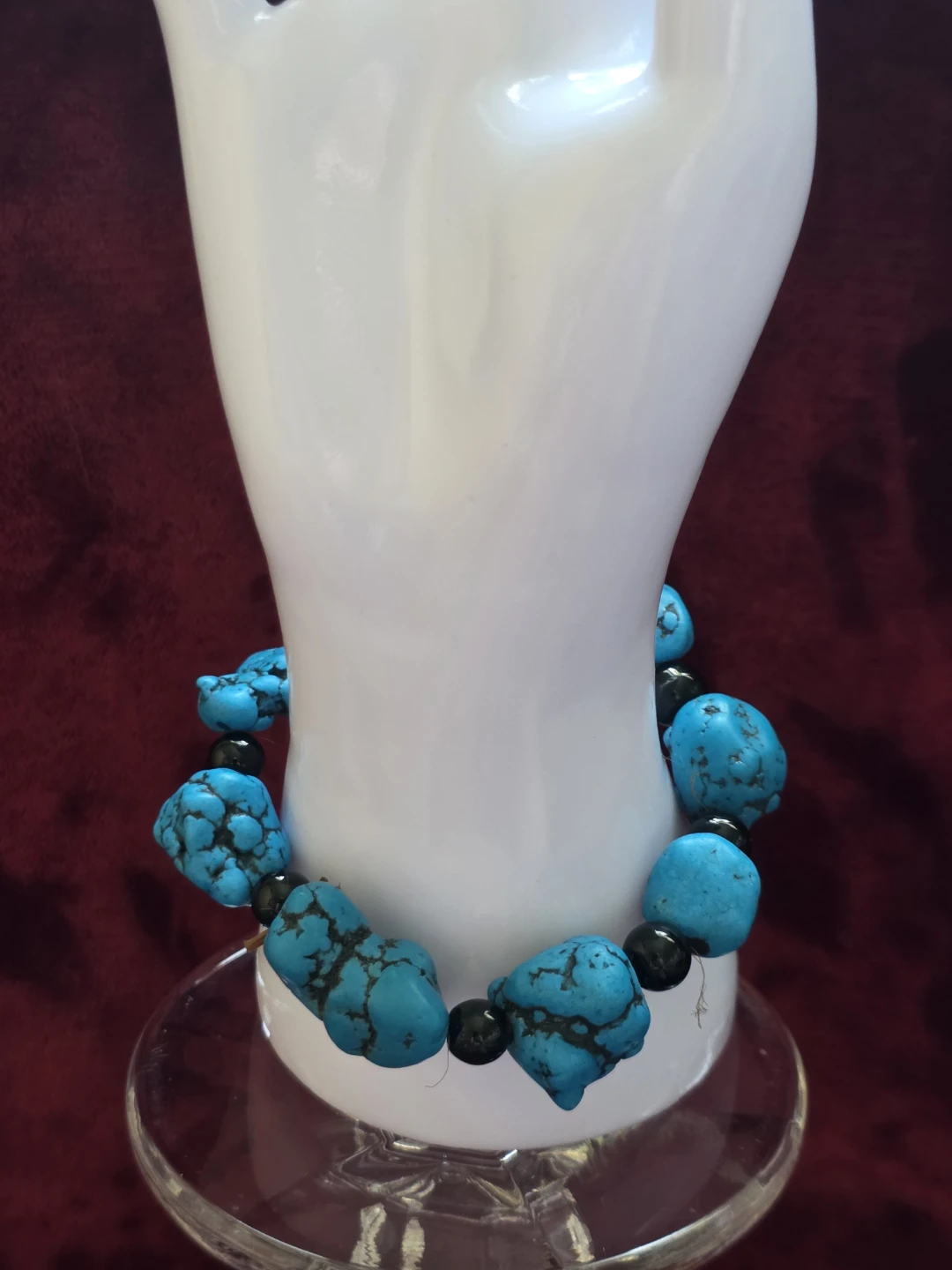 Turquoise and Hematite Beaded Bracelet - photo 2