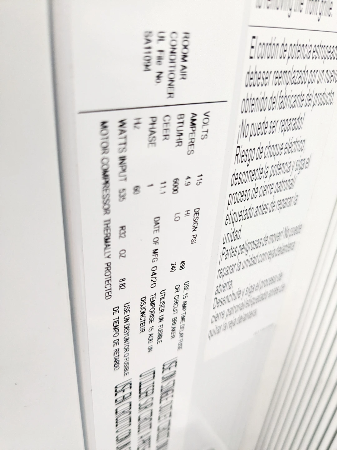 GE 6,000Btu Window AC Unit - photo 3