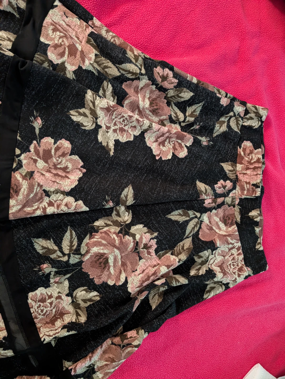 Black Floral Print Skirt