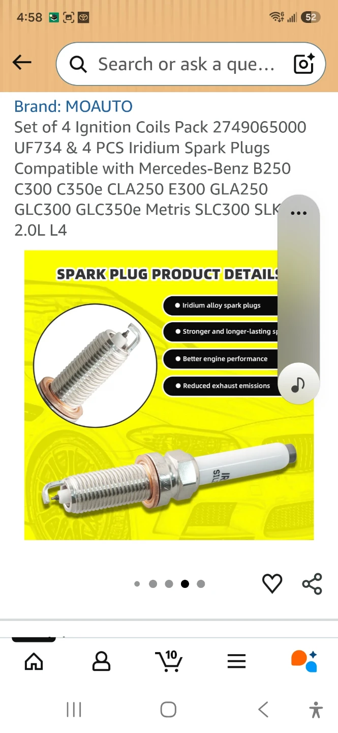 Brand: MOAUTO Set of Pack Spark Plugs Mercedes-Benz - photo 5