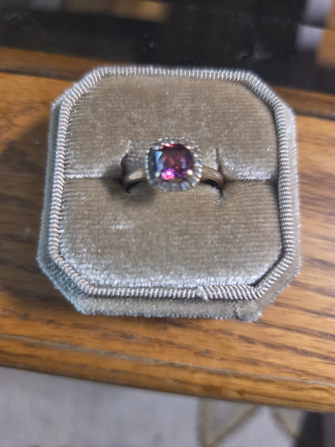 Rose Gold Ring with Red Gemstone