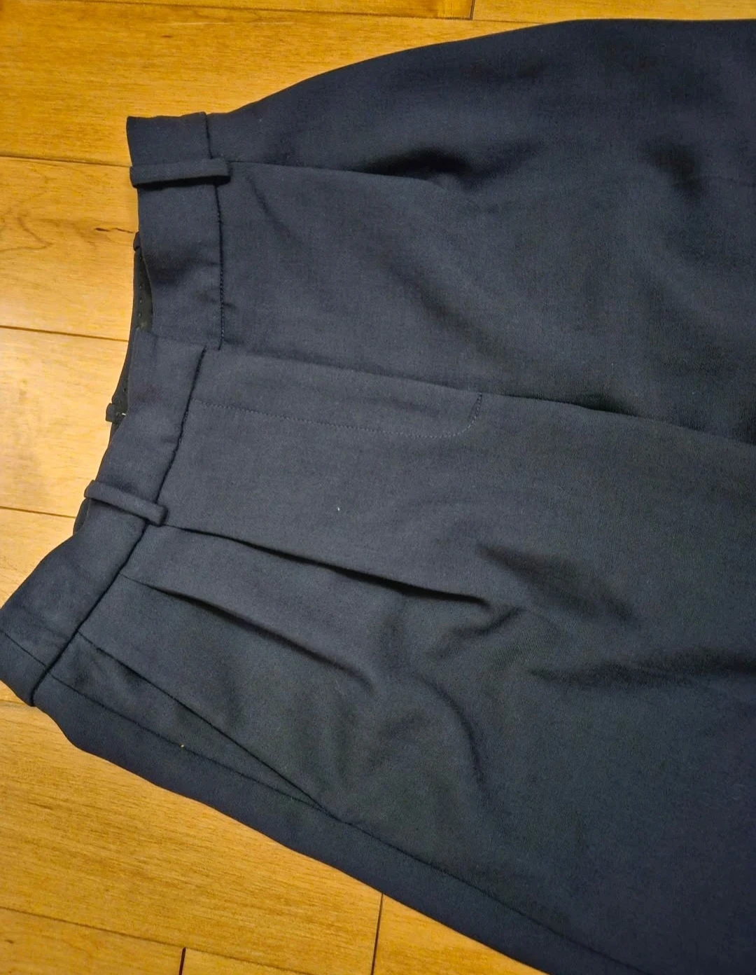 Aritzia BABATON Navy Blue Pleated Wide-Leg Trousers Size 4 - photo 3