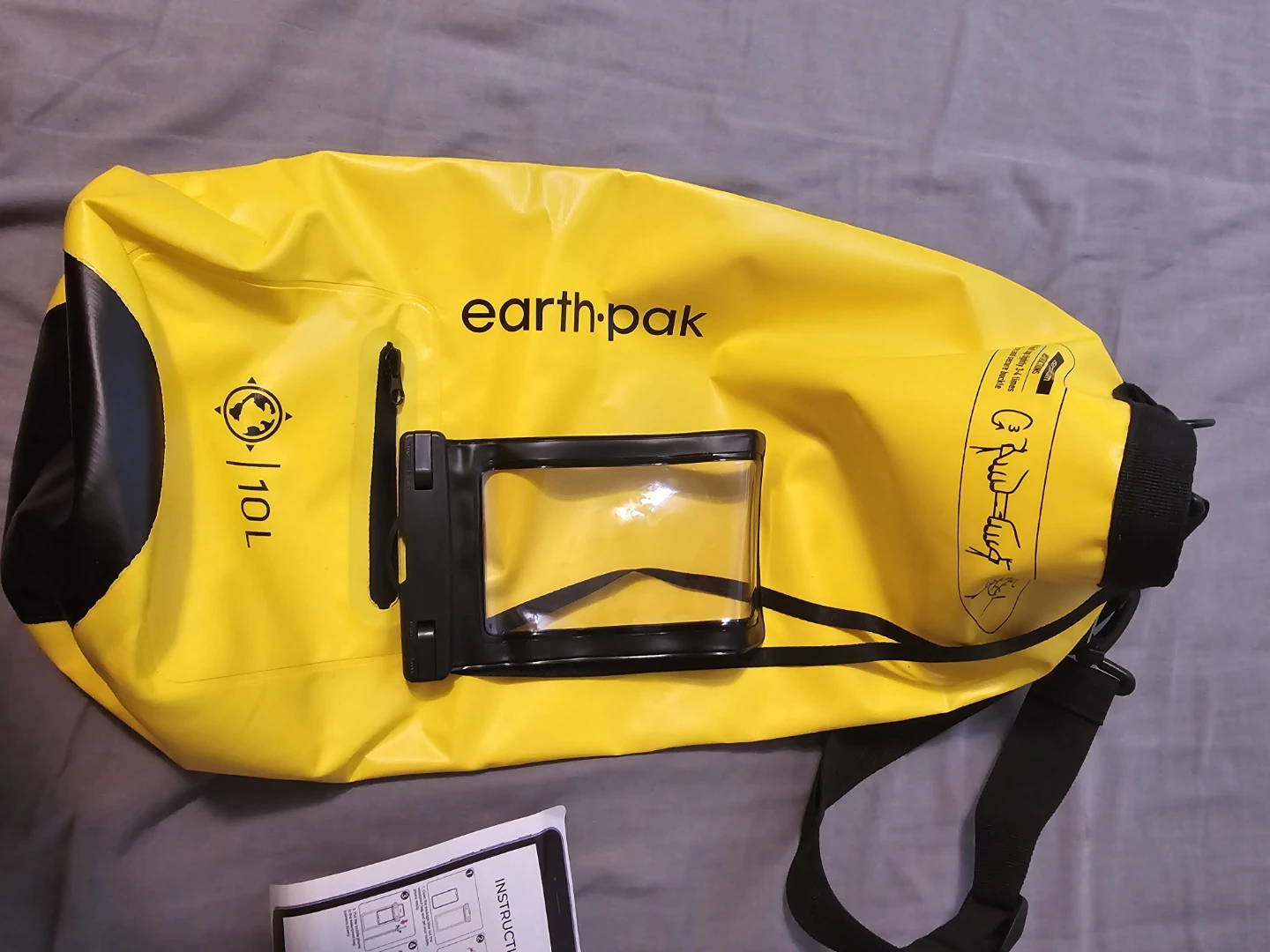 Earth Pak Yellow 10L Waterproof Dry Bag with Phone Case - photo 4