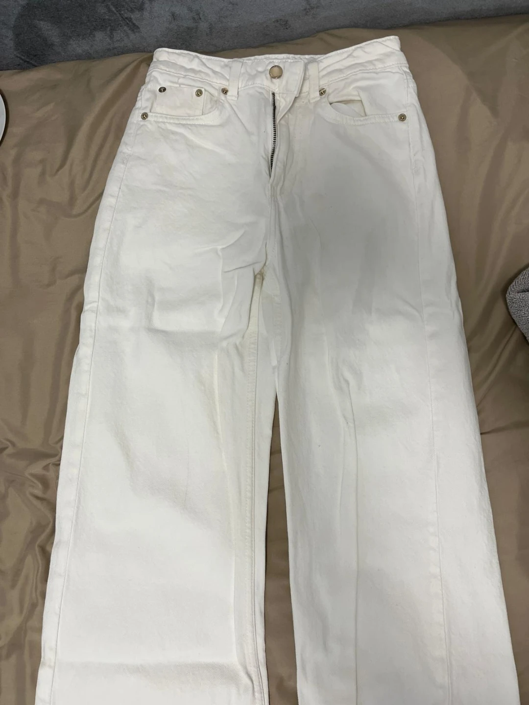H&M White Wide-Leg Jeans Size 2