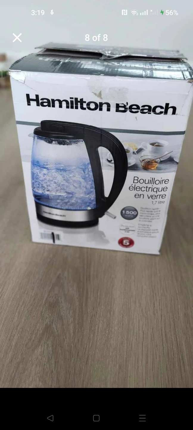Hamilton Beach 1.7L Glass Electric Kettle