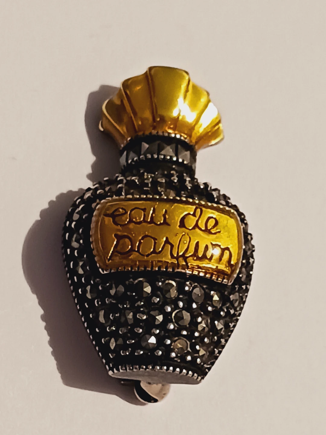 JUDITH JACK Sterling Silver 925 Perfume Bottle Brooch
