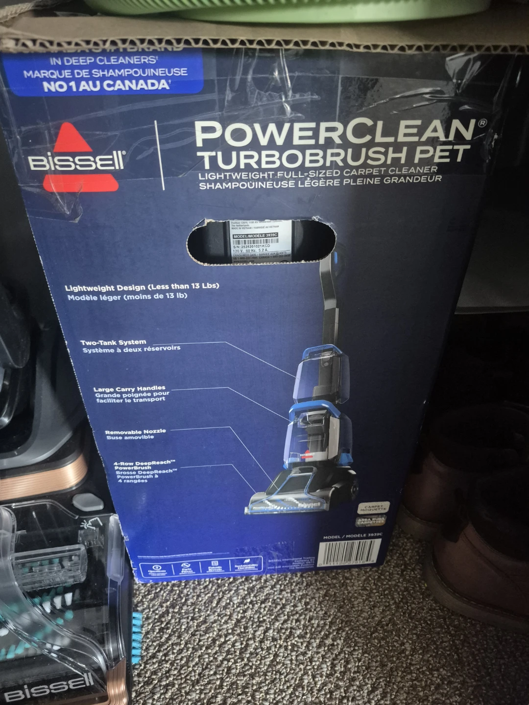 Bissell PowerClean TurboBrush Pet Carpet Cleaner 3939C