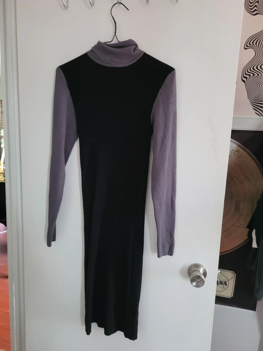 Turtleneck Dress - Black & Grey