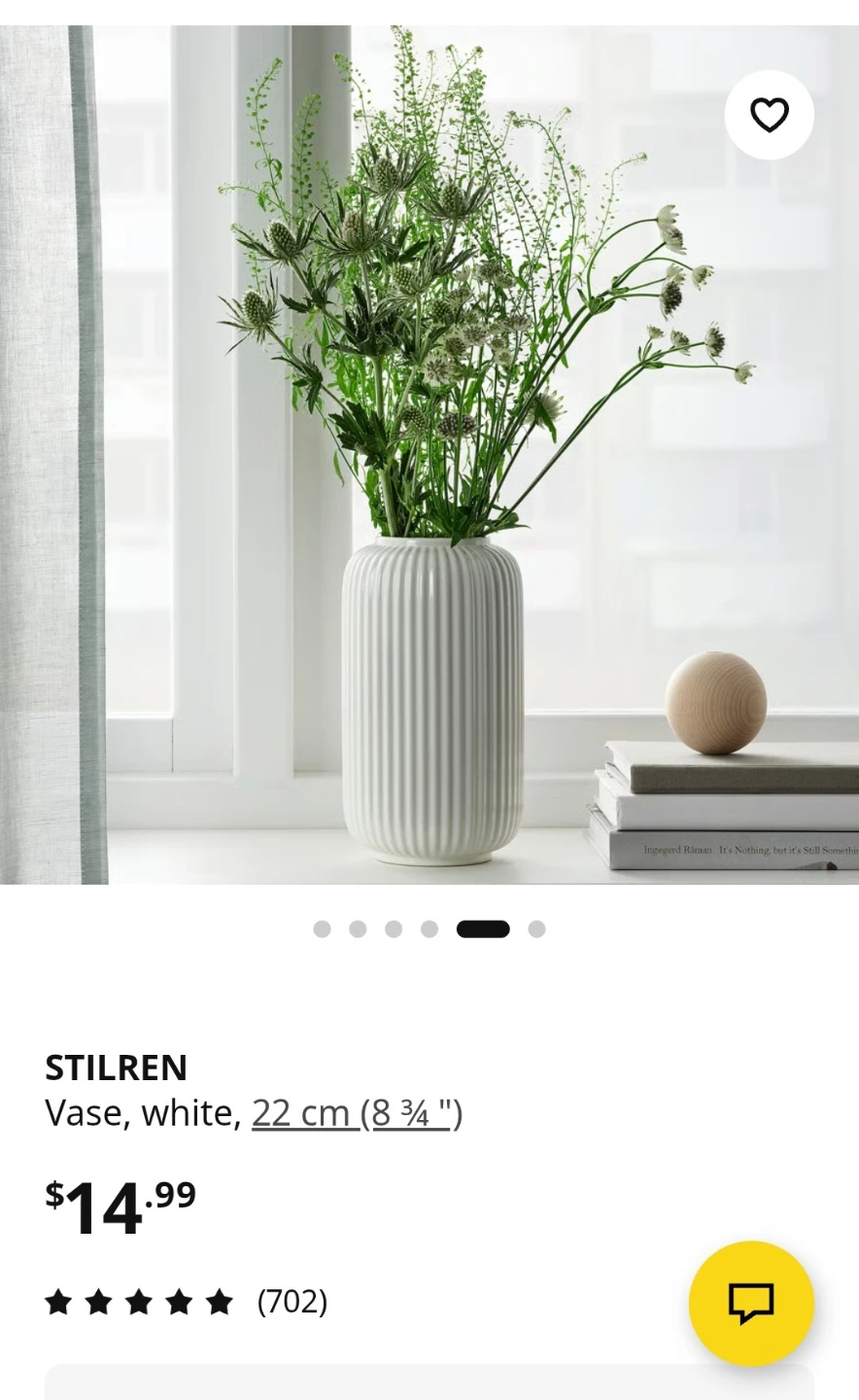 IKEA STILREN Vase White 22 cm - photo 4