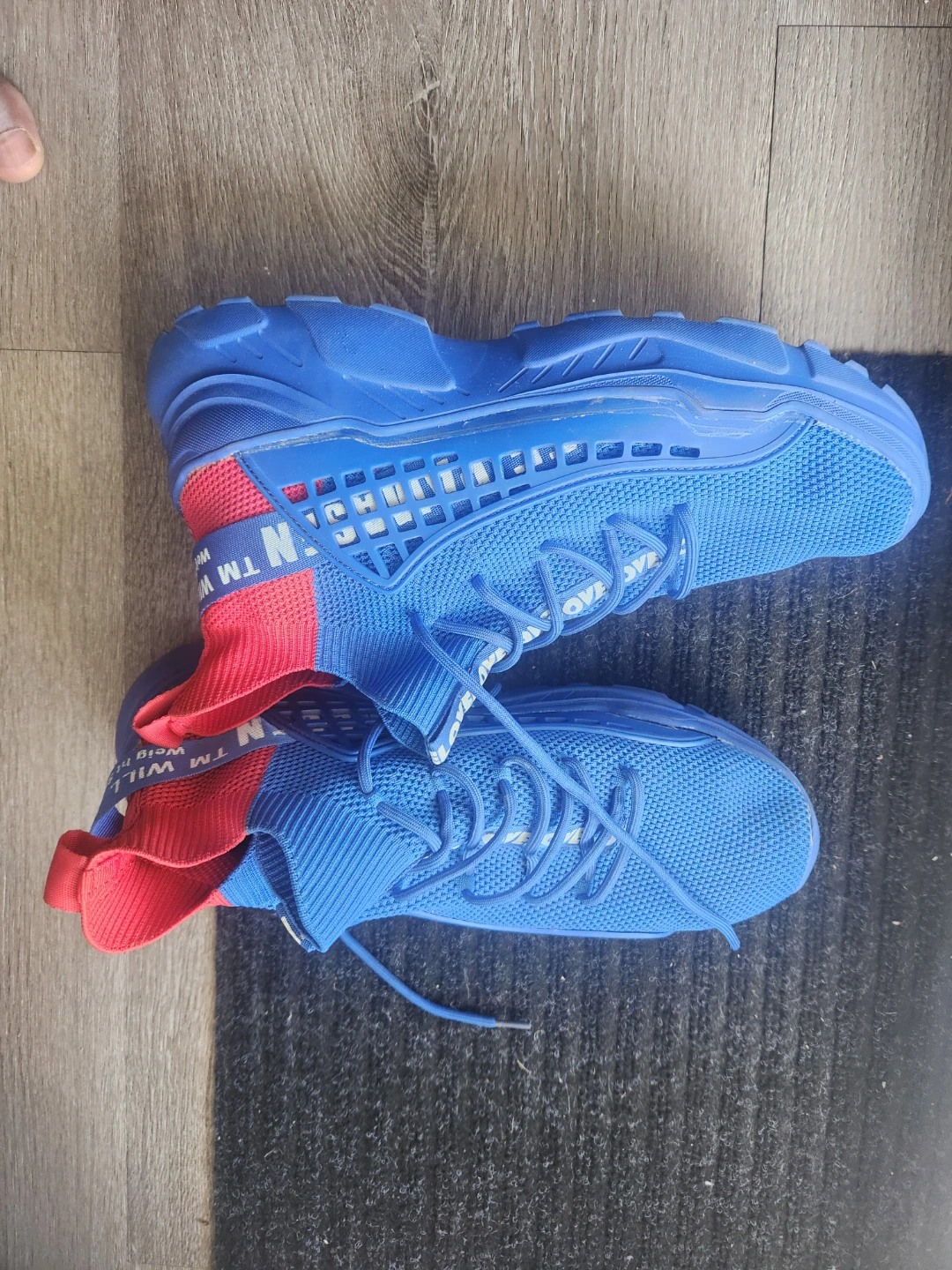 Blue and red knit sneakers - photo 3