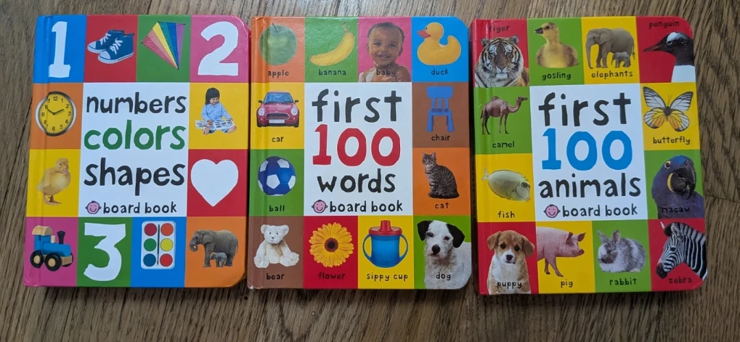 First 100 Words and Animals Board Books Set