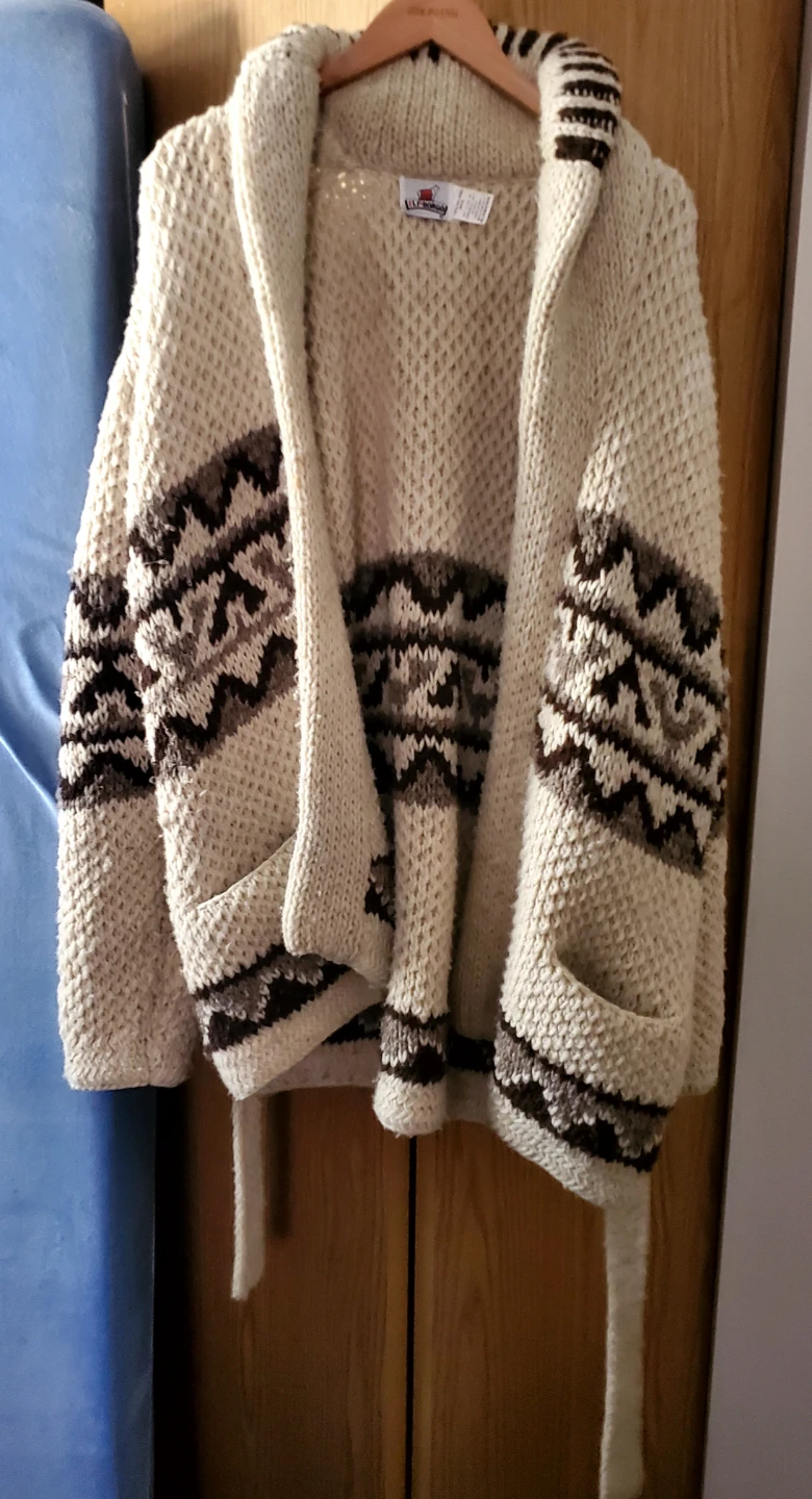 Wool Blend Cardigan Sweater with Belt