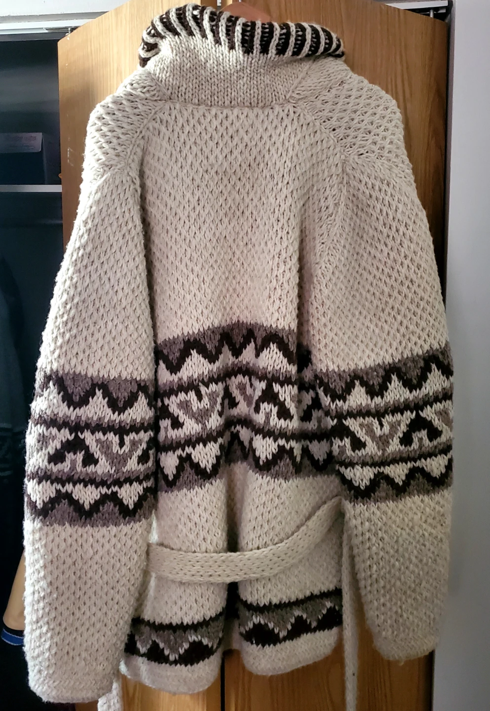 Wool Blend Cardigan Sweater with Belt - photo 2